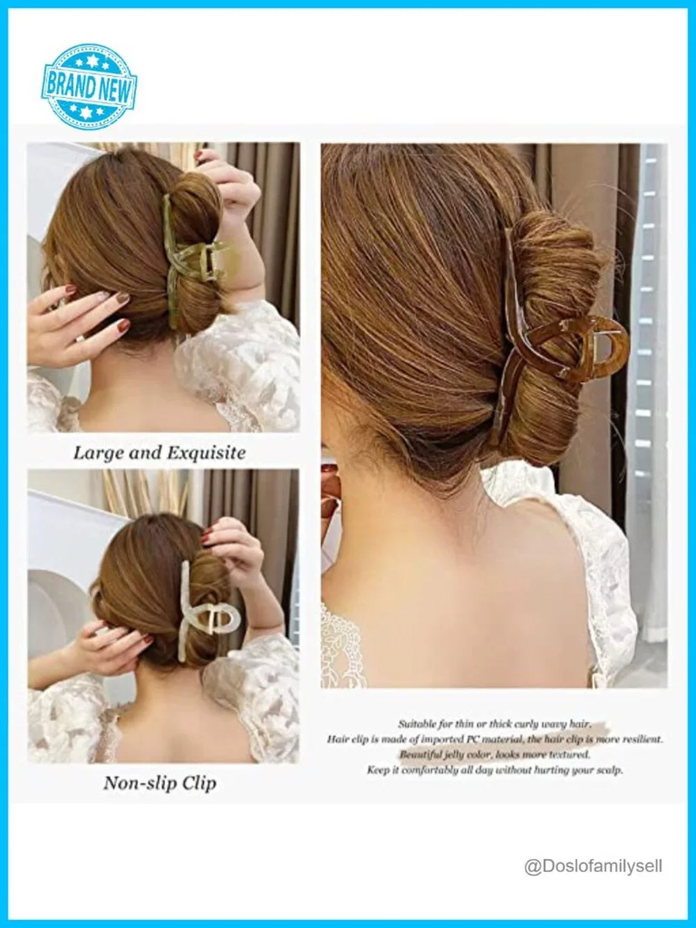Butterfly Hair Claw Clips - 4 Large 5.1